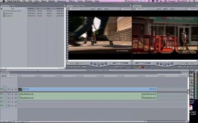 Video editing software interface showcasing various clips and effects.