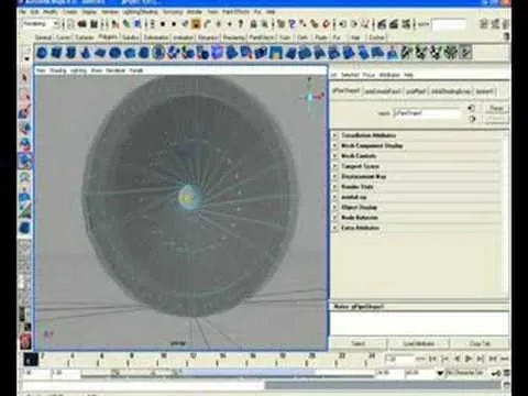3D modeling software interface displaying a circular object with design elements.