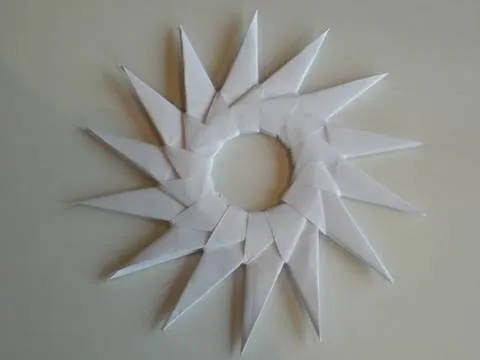 Paper starburst design in white.