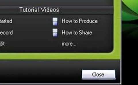 Tutorial video options for producing and sharing.