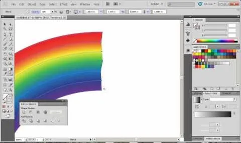 Rainbow graphic design in Adobe Illustrator.