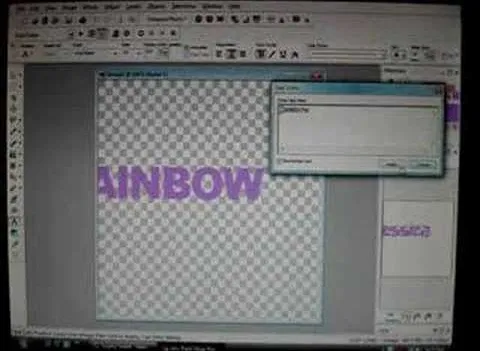 Editing text in a graphic design software application.