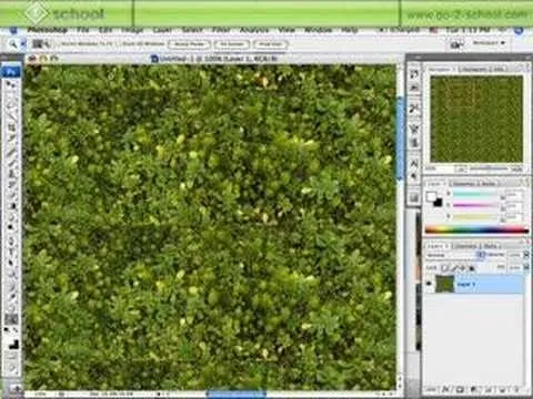 Lush green foliage texture in a graphic design software interface.