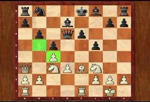 Chess game in progress with multiple pieces on a checkered board.