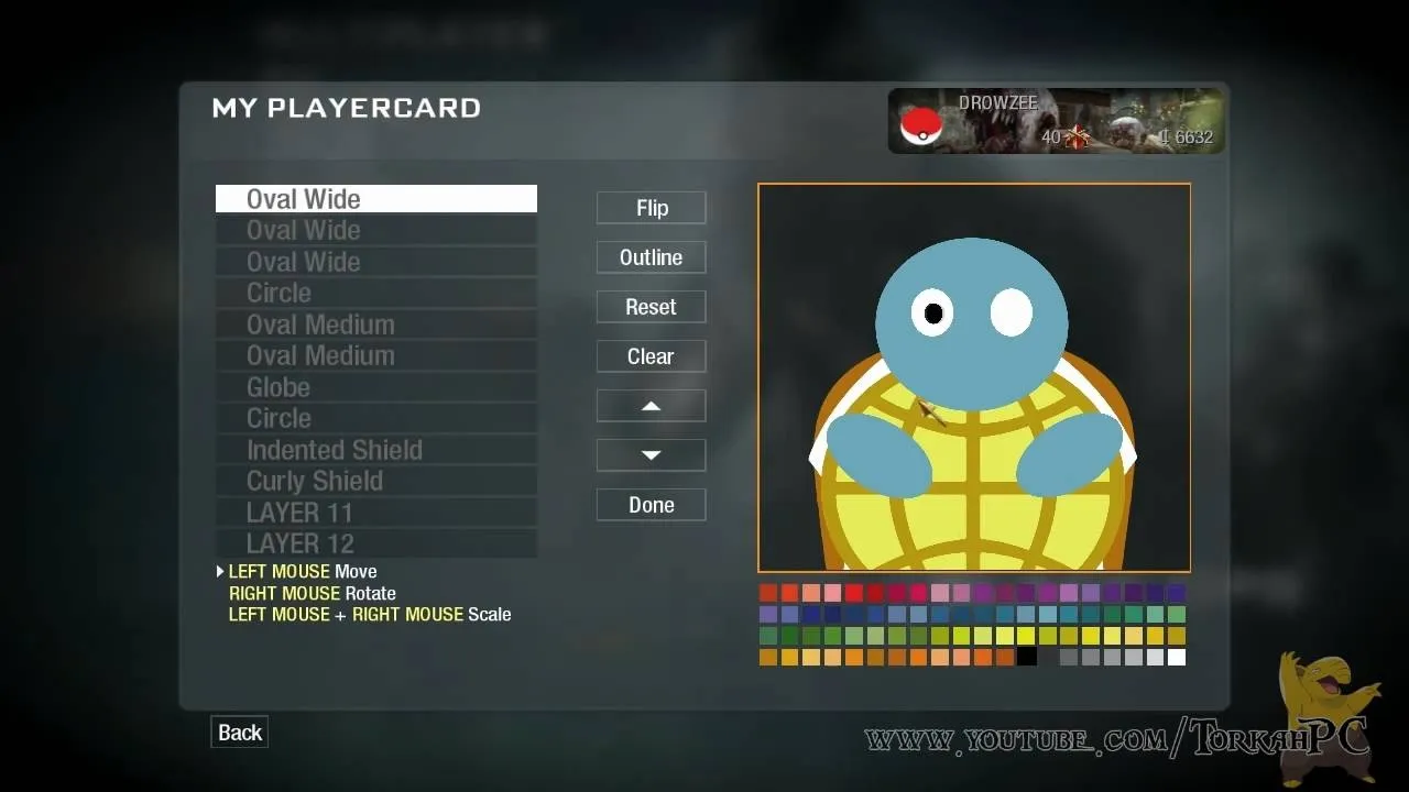 Animated turtle character in a player card interface.