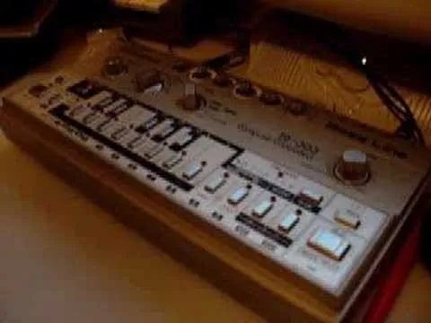 Vintage tabletop music synthesizer.