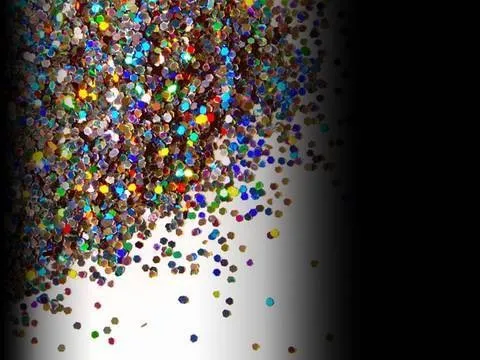 Colorful glitter scattered on a surface.
