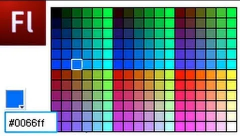 Color palette grid featuring various shades and their corresponding color codes.