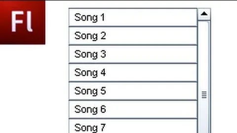 Song list in a dropdown menu.