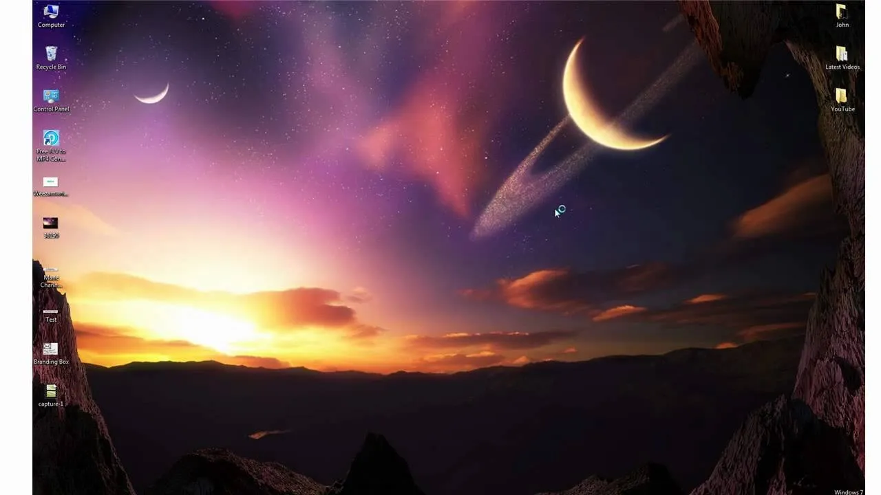 A vibrant cosmic landscape featuring a sunset, mountains, and a planet with rings in the sky.