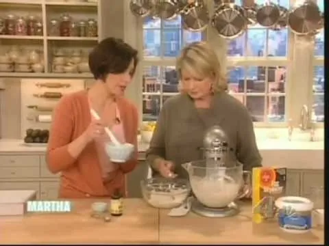 Two women engaged in baking, mixing ingredients in a kitchen setting.