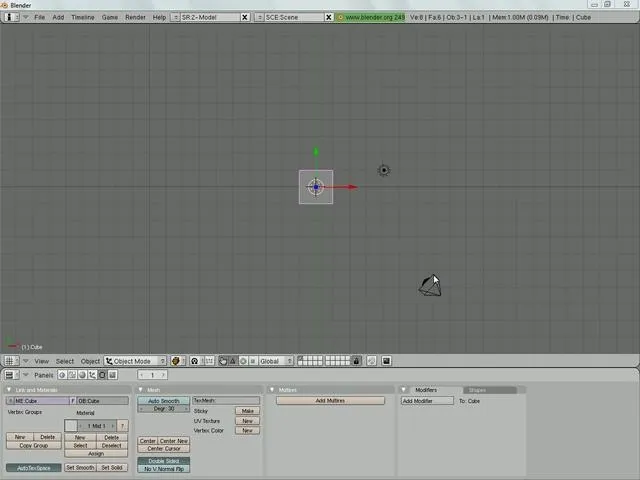 3D modeling workspace interface with a gray background and coordinate axes.