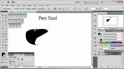 Pen Tool interface in graphic design software.