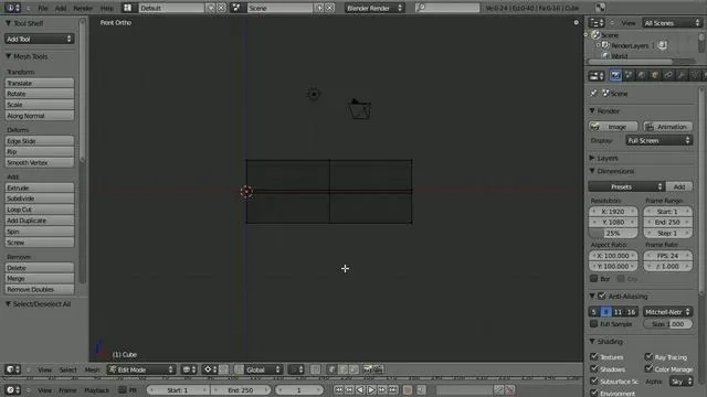 Blender 3D software interface displaying a 3D modeling workspace.