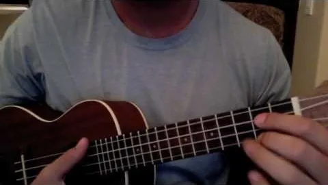 Person playing a ukulele.