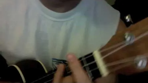 Person playing a ukulele.