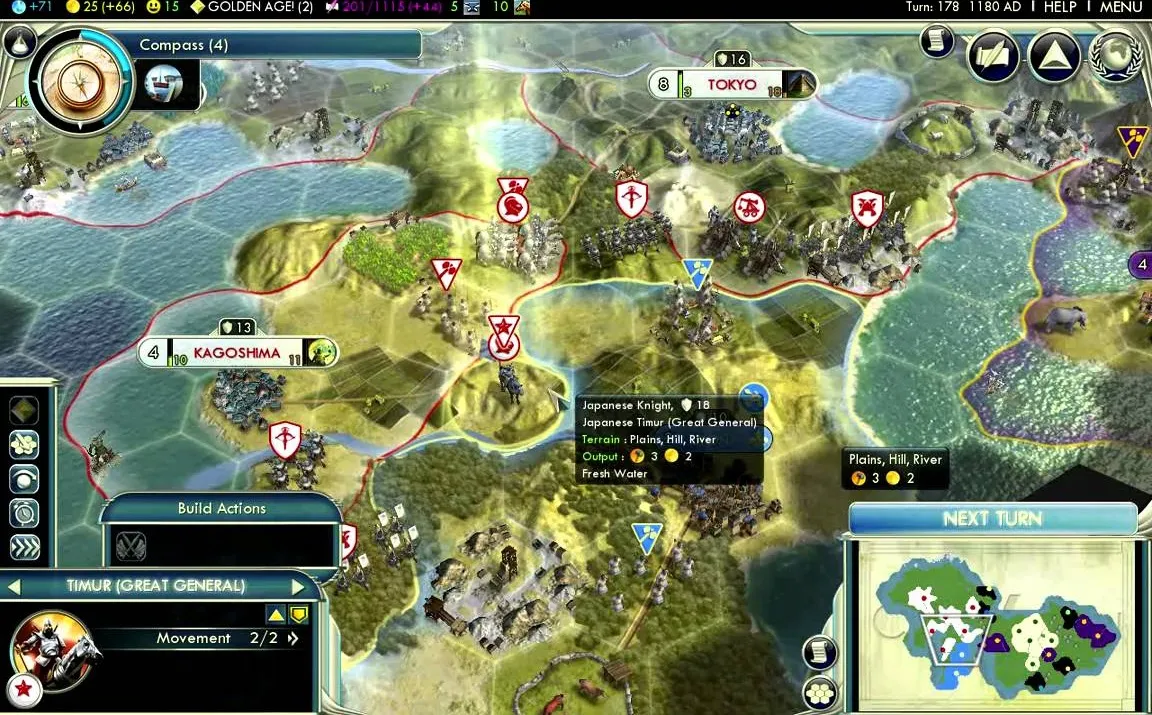 Map of a strategy game showing various territories and resources.