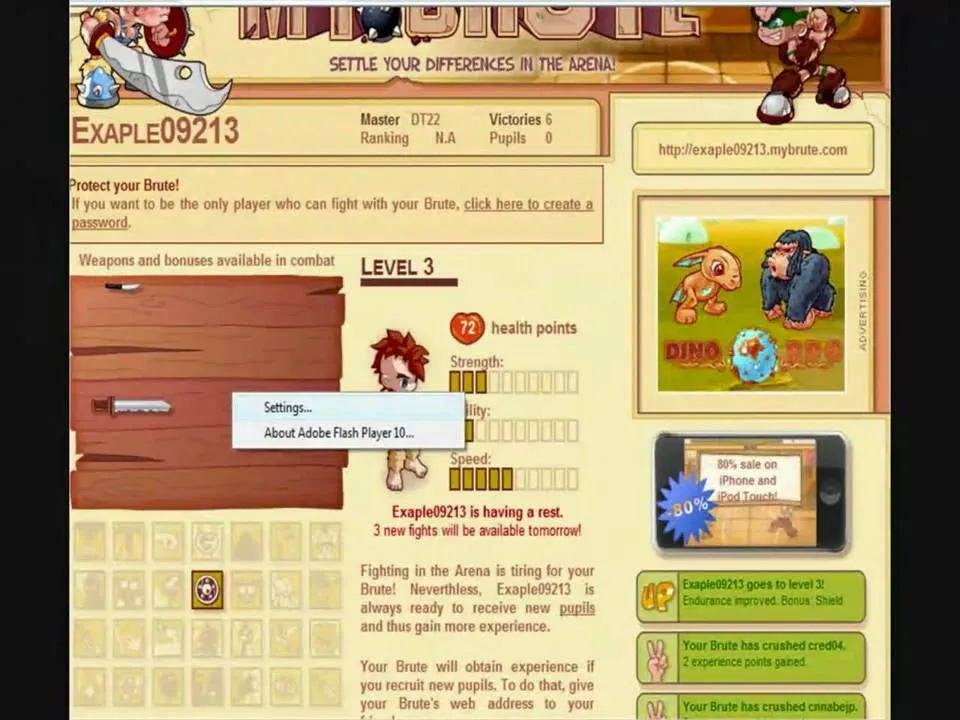 How to Hack Mybrute: 6 fights on registration (08/16/09) cover