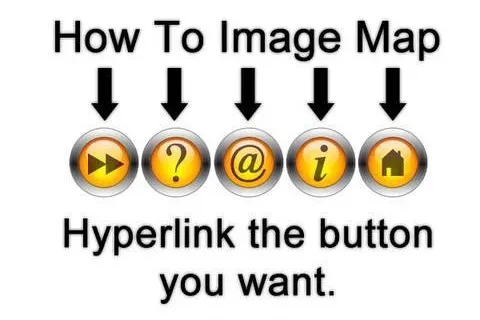 How to create an image map with hyperlink buttons.