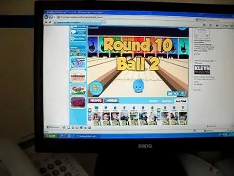 Screenshot of a computer monitor displaying a gaming interface with the text "Round 10 Ball 2."