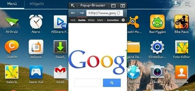 Screenshot of a mobile device displaying the Google search page surrounded by app icons.