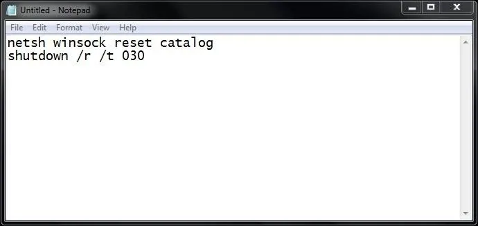 Command prompt displaying network reset instructions.