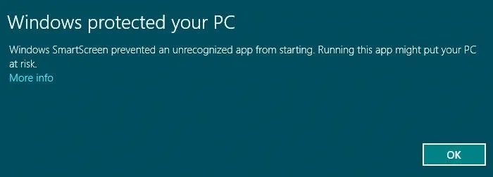 Windows security warning about unrecognized app access.