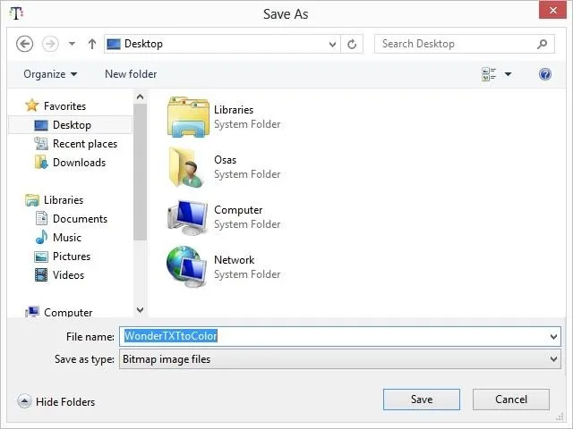 File save dialog window on a computer.