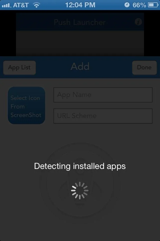 Detecting installed apps interface on a mobile device.