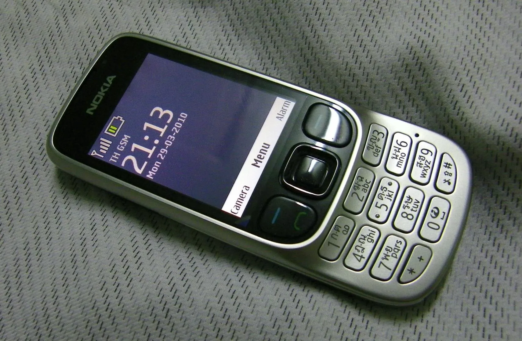Nokia mobile phone on a textured surface