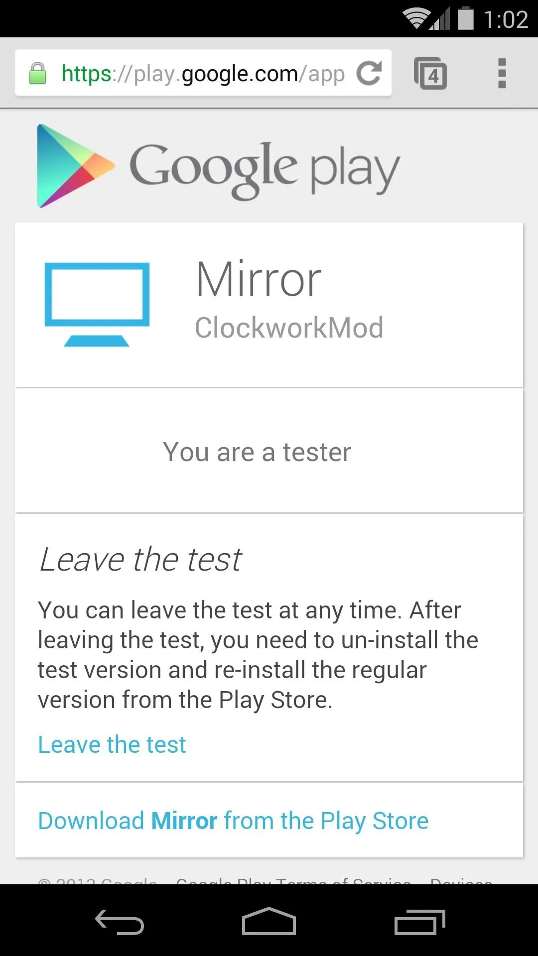 Google Play store page for the app "Cloudward.NET."