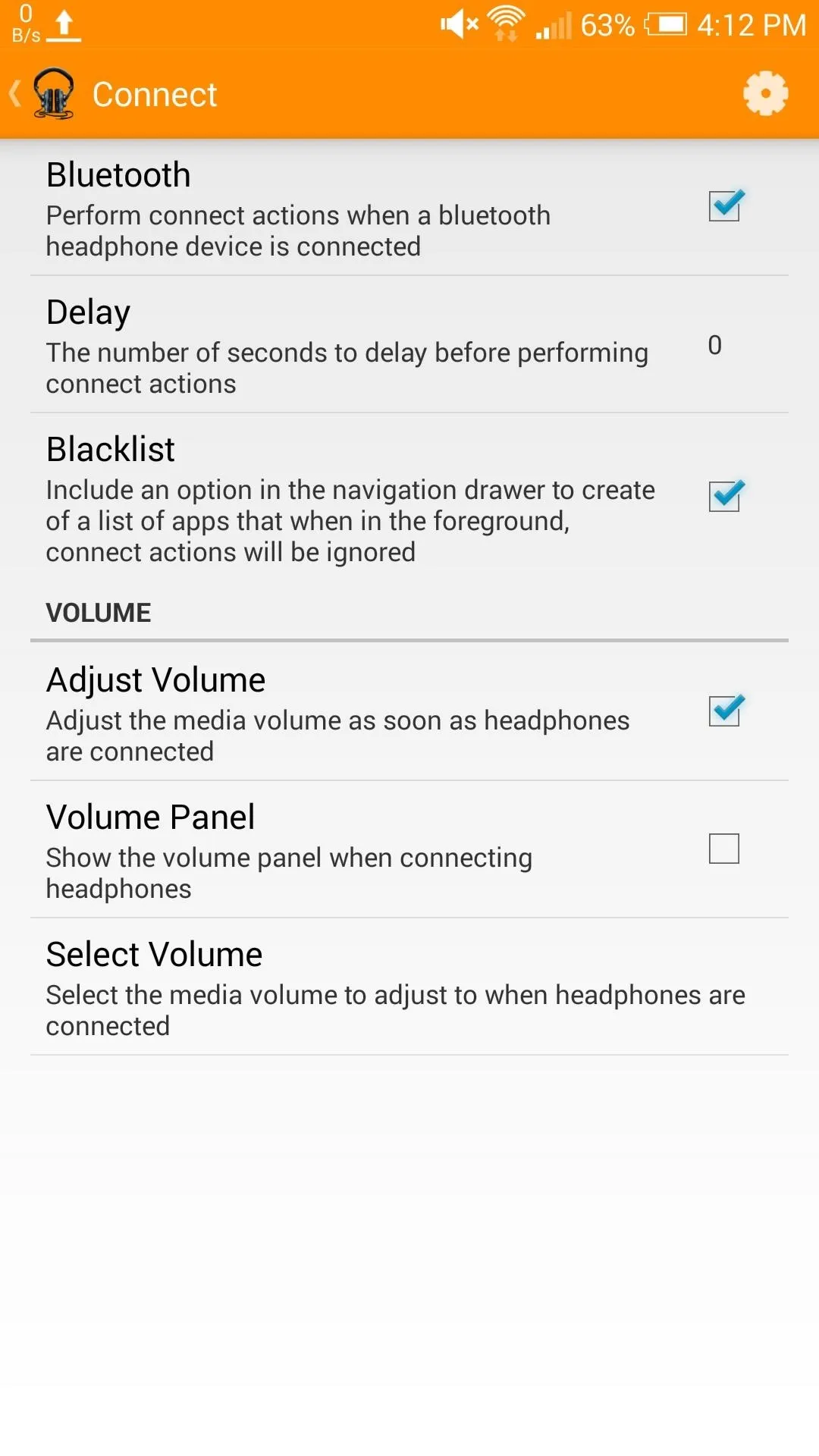 Bluetooth settings screen on a mobile device.