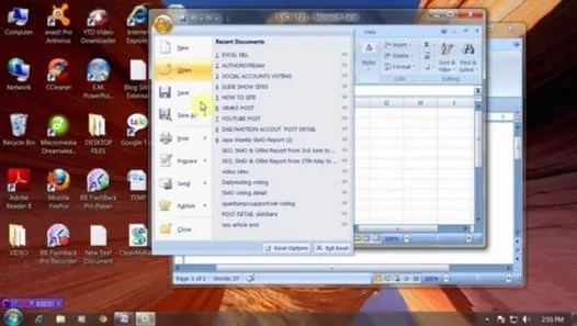 Screenshot of a computer desktop showing a file directory and an open spreadsheet application.