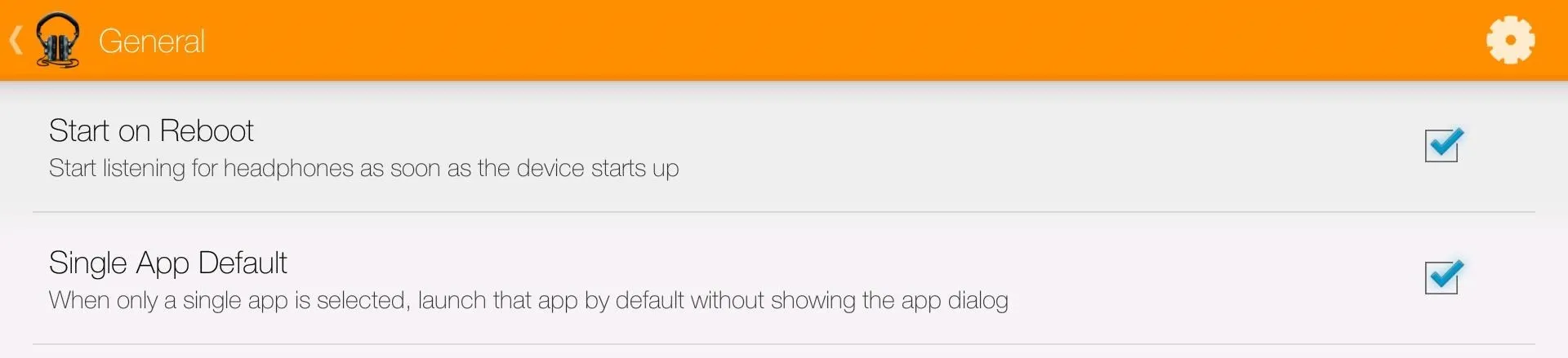 Settings menu options with toggle switches for app management.