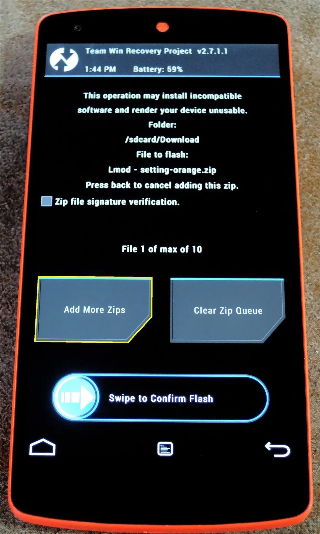 Mobile device displaying software interface with options to view and transfer files.