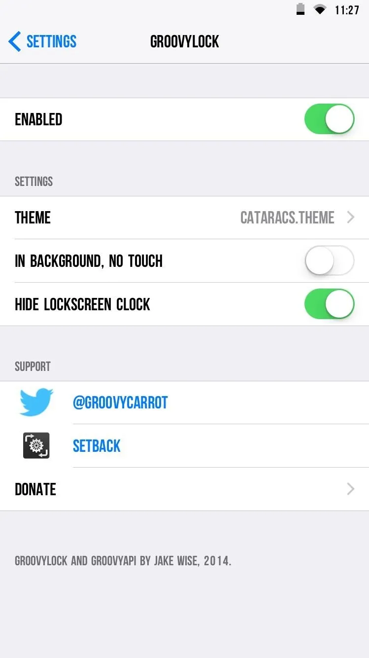 Mobile app settings menu with toggle options for enabling features and adjusting privacy settings.