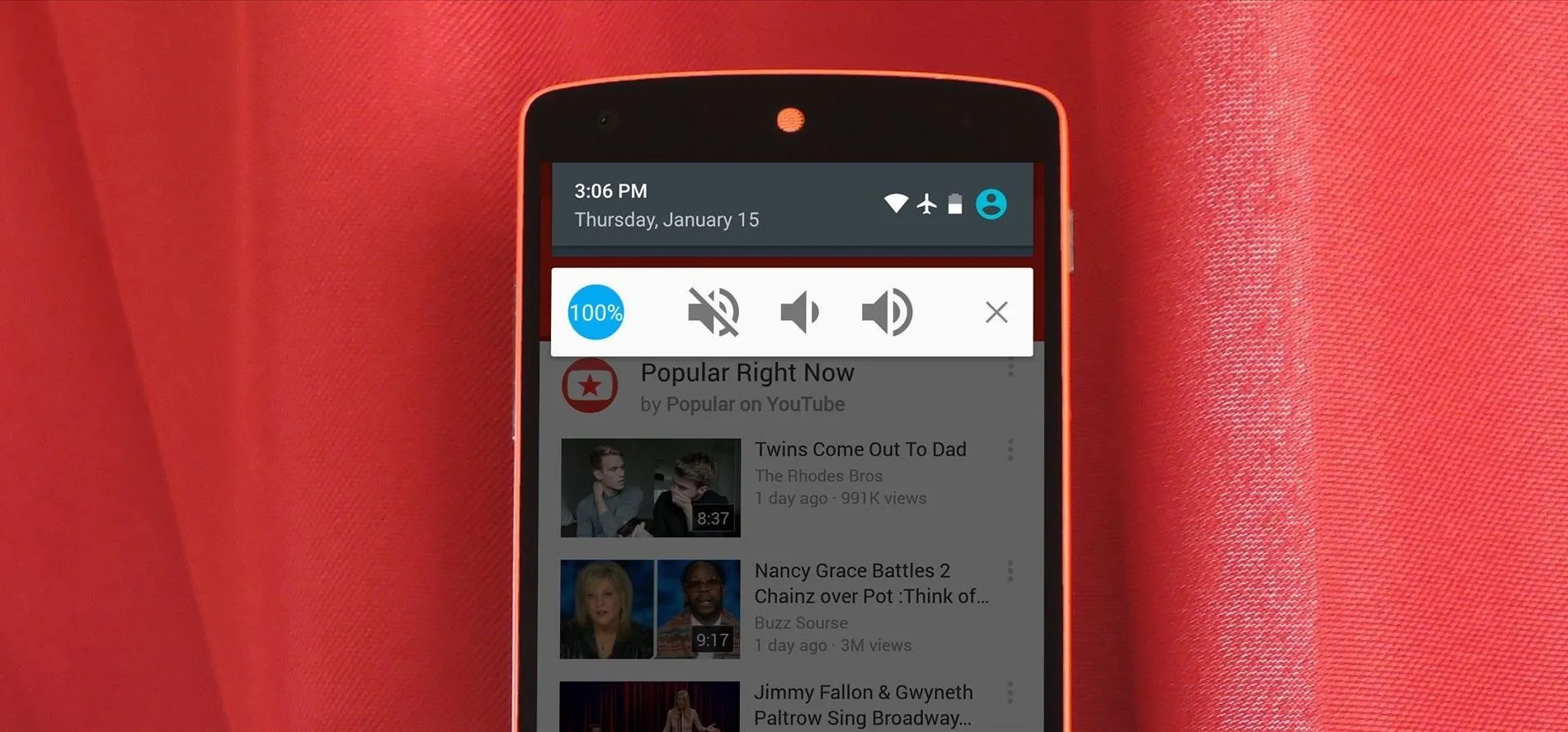 YouTube app interface on a smartphone displaying video options.