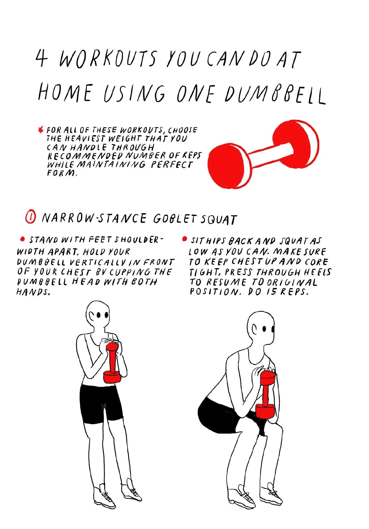 Four workouts you can do at home using one dumbbell.