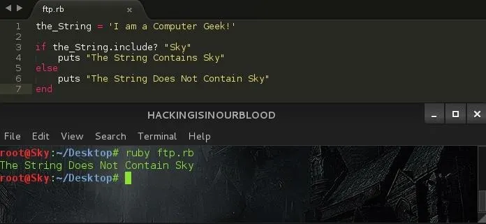 Code snippet demonstrating string manipulation in a programming environment.