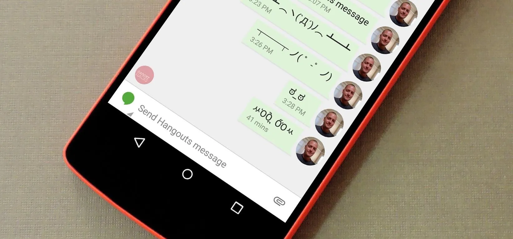 Chat conversation displayed on a smartphone screen.