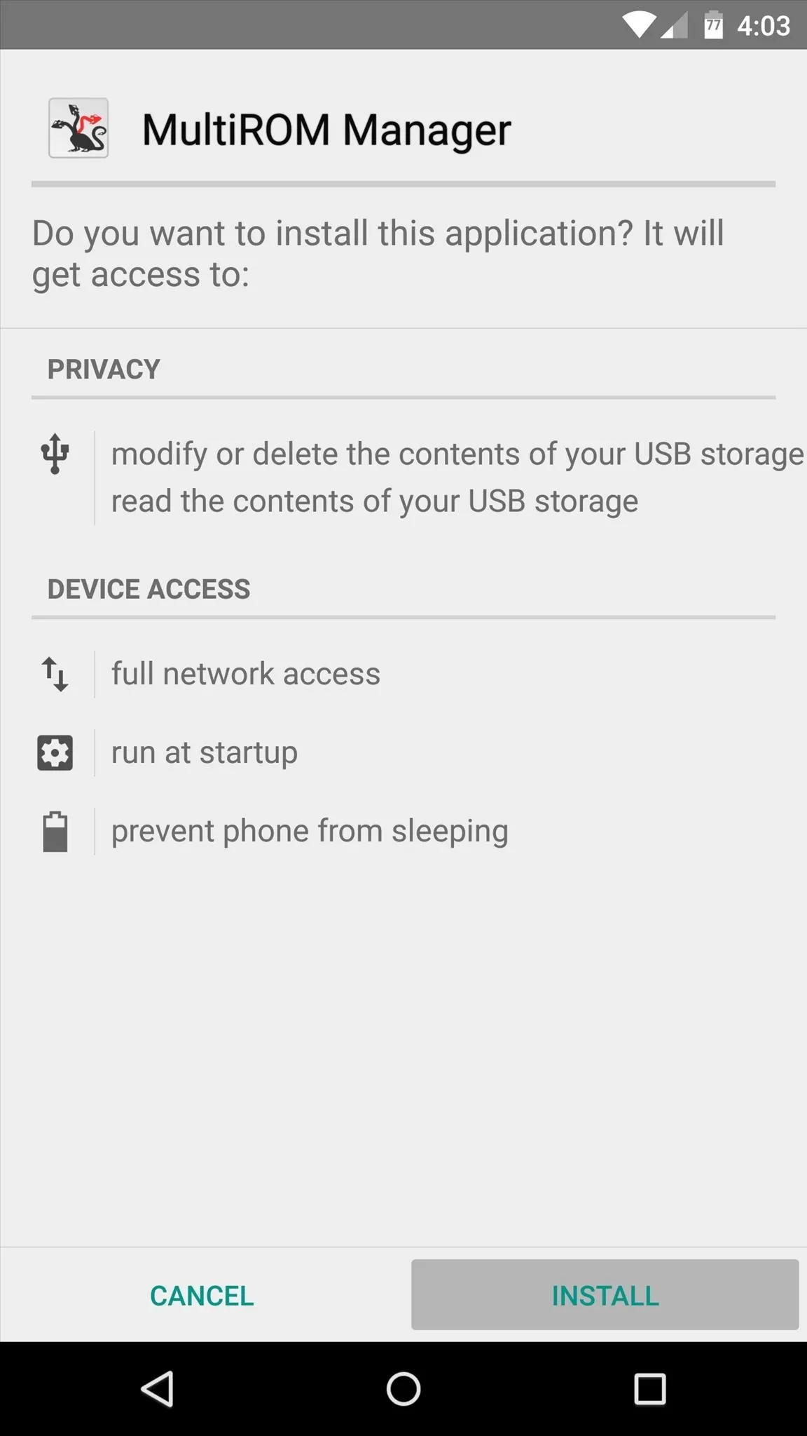 Mobile application settings for MultiSDCard Manager.