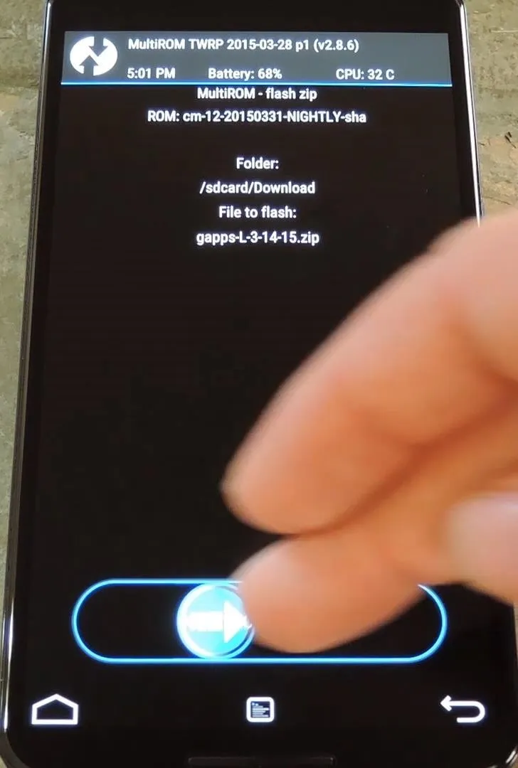 Mobile device displaying a software interface with a finger interacting with a touch button.