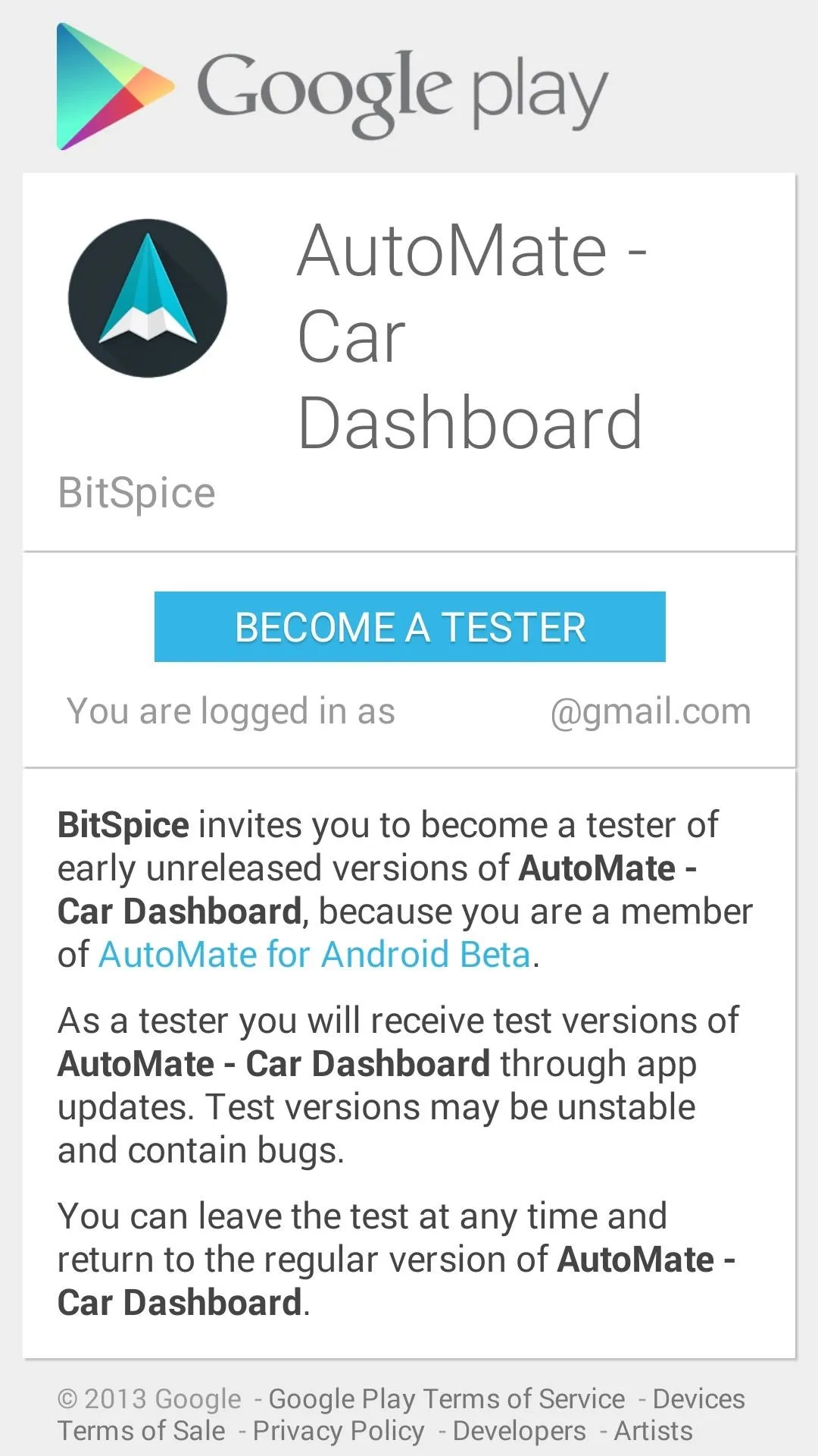 AutoMate - Car Dashboard app promotion on Google Play