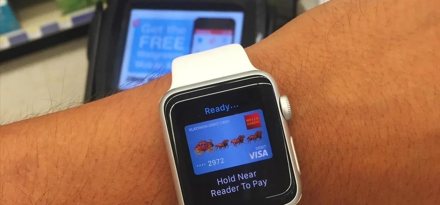 Smartwatch displaying a mobile payment interface.