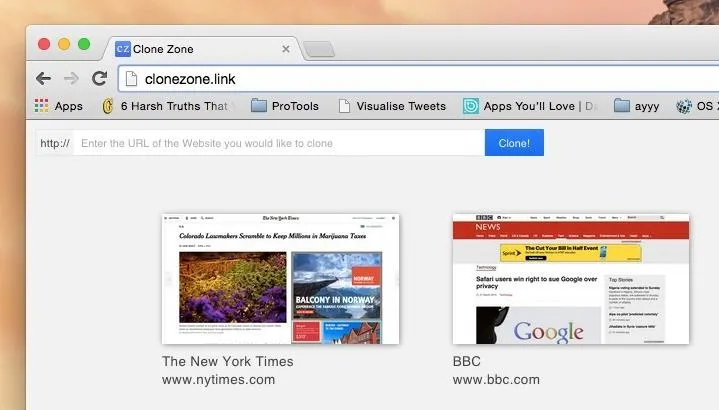 Web browser window displaying the New York Times and BBC websites.