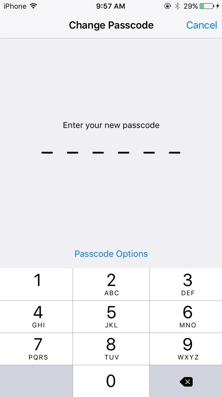 Password reset screen on a mobile device.