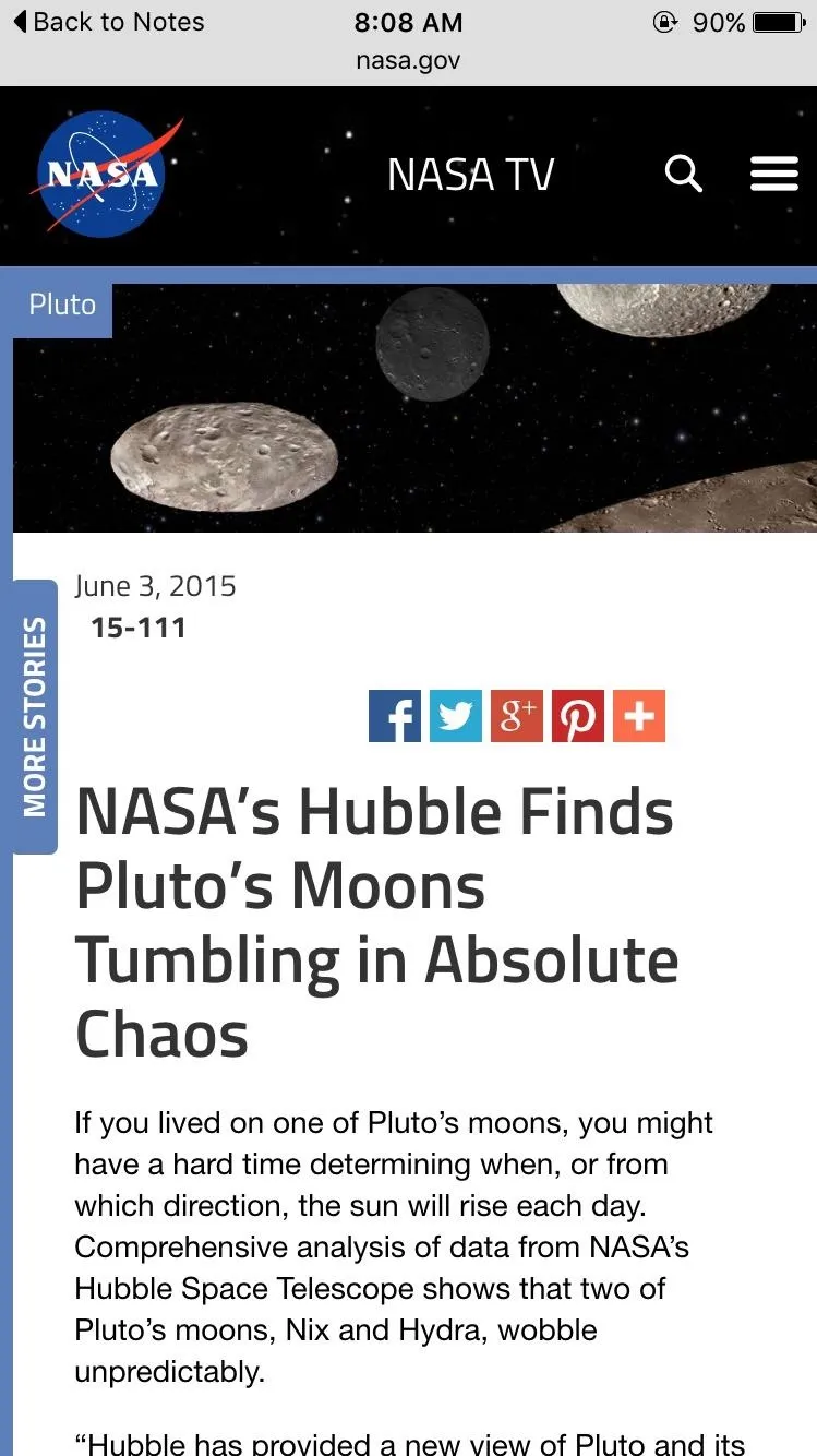 NASA's Hubble finds Pluto's moons tumbling in absolute chaos.