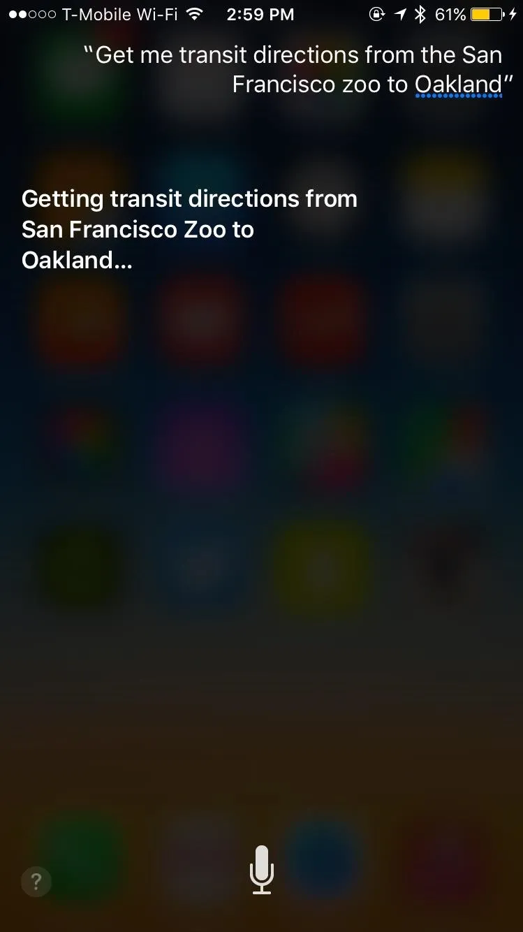 Voice assistant giving directions from San Francisco to Oakland.