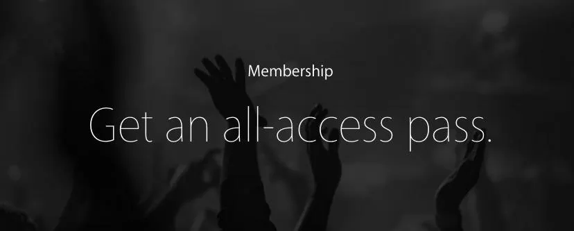 Membership invitation for an all-access pass.