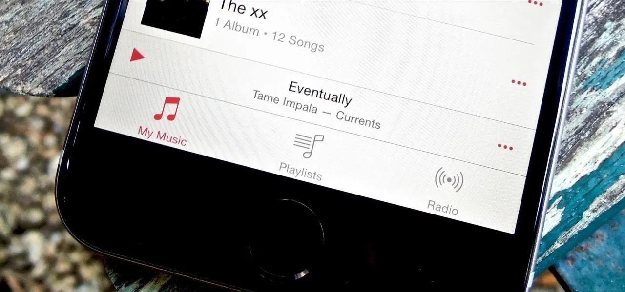 Mobile music app interface showing an album by The xx.